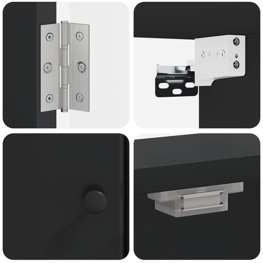 Dartbord Kabinet BREDA Zwart 52,5 x 10,5 x 53,5 cm Bewerkt hout