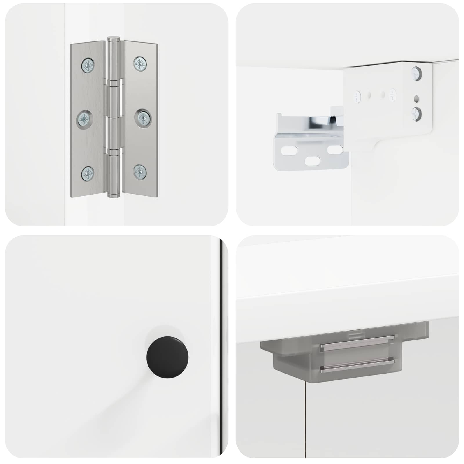 Dartbord Kabinet BREDA Hoogglans Wit 52,5 x 10,5 x 53,5 cm