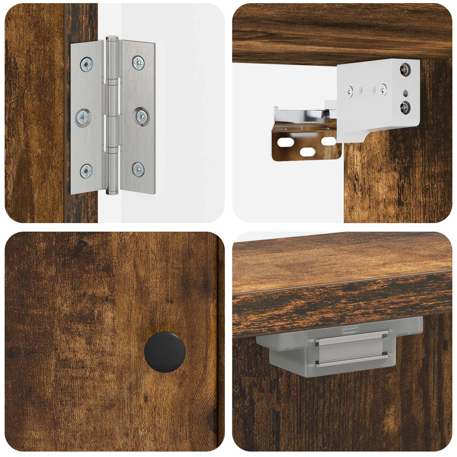 Dartbord Kabinet BREDA Gerookt eiken 52,5 x 10,5 x 53,5 cm