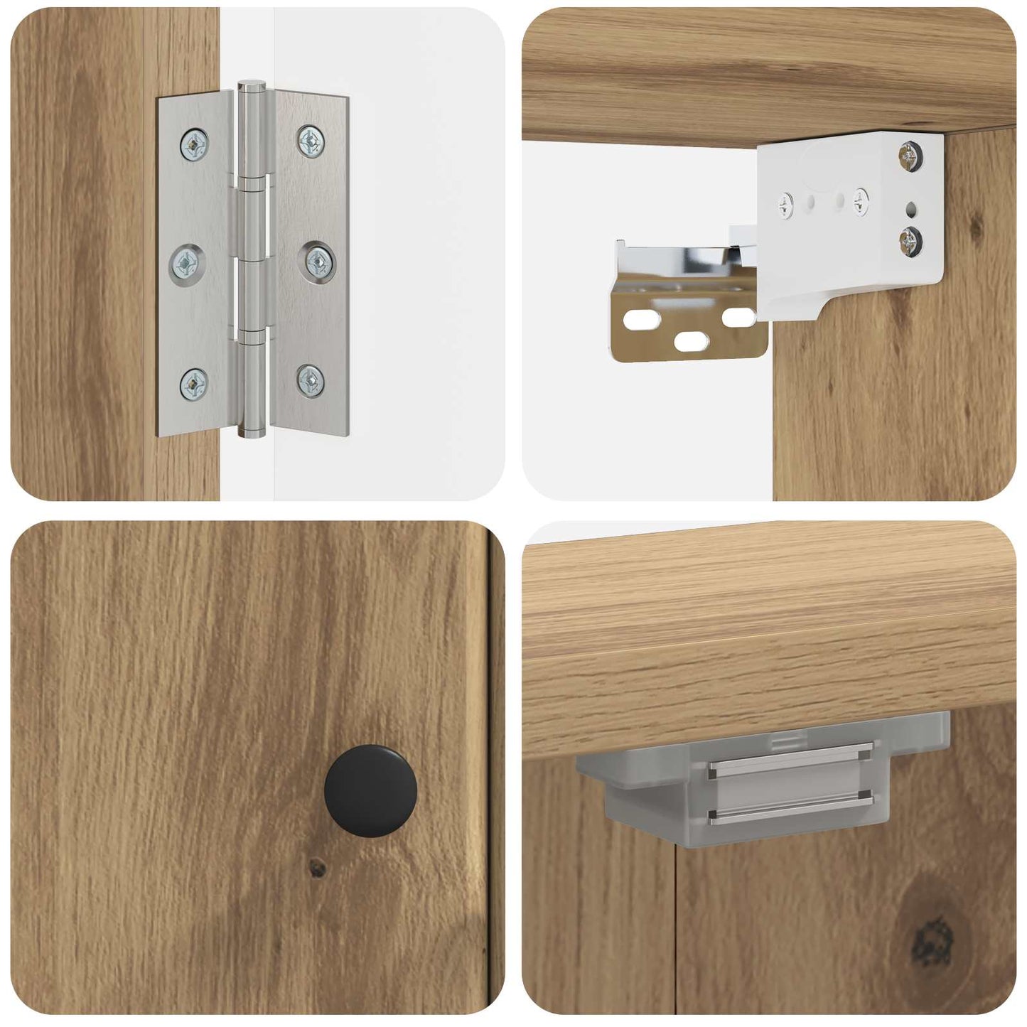 Dartbord Kabinet BREDA Artisanaal eiken 52,5 x 10,5 x 53,5 cm