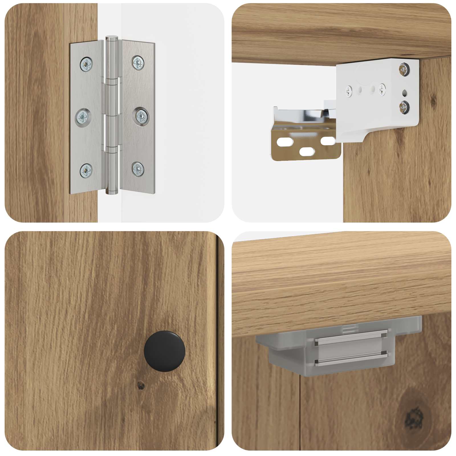 Dartbord Kabinet BREDA Artisanaal eiken 52,5 x 10,5 x 53,5 cm