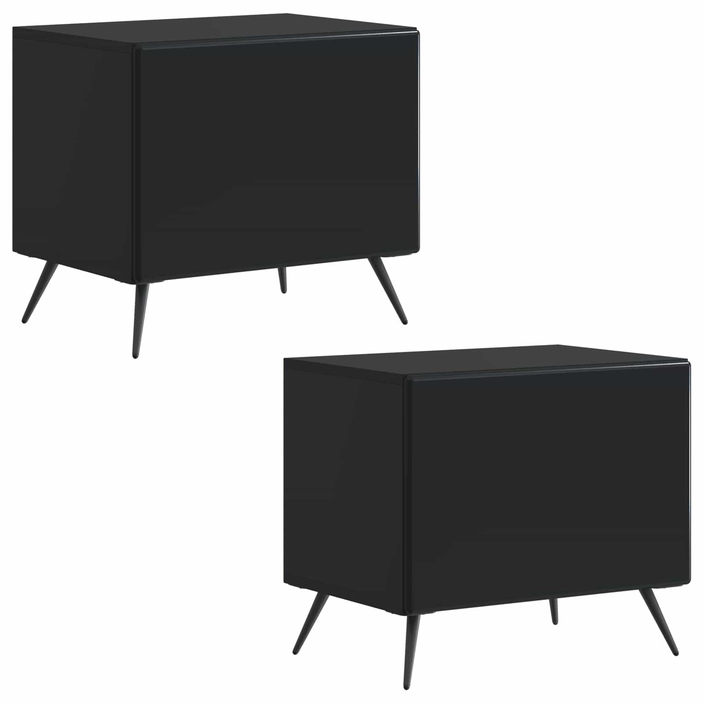 Tv-meubel Zwart Bewerkt hout