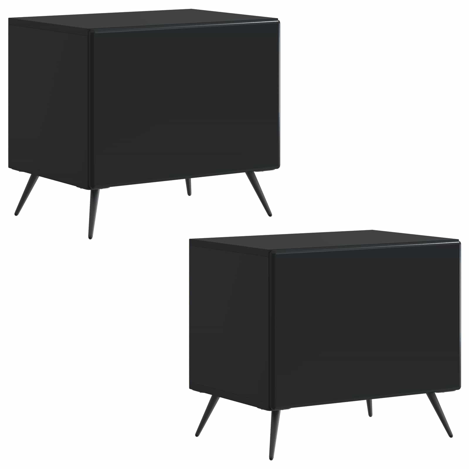 Tv-meubel Zwart Bewerkt hout