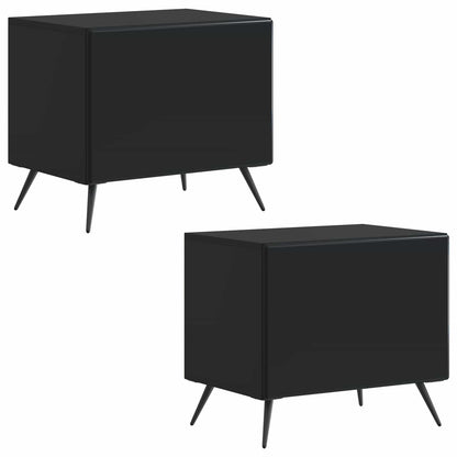 Tv-meubel Zwart Bewerkt hout