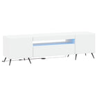 Tv-meubel wit bewerkt hout LED
