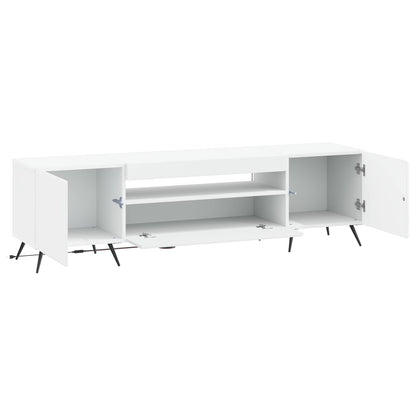 LED tv-meubel Wit Bewerkt hout