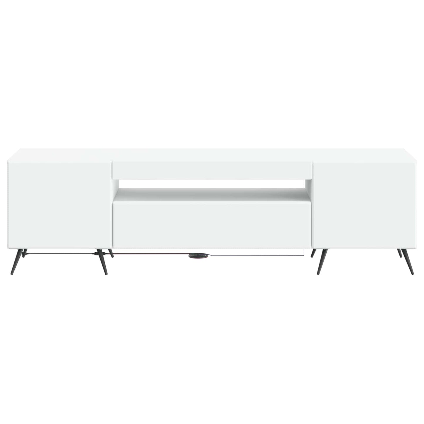 LED tv-meubel Wit Bewerkt hout