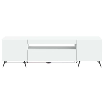 LED tv-meubel Wit Bewerkt hout