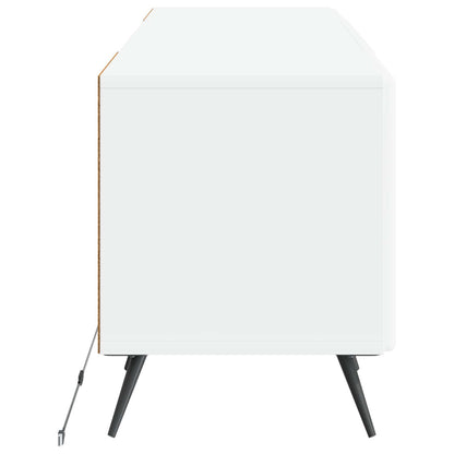 LED tv-meubel Wit Bewerkt hout