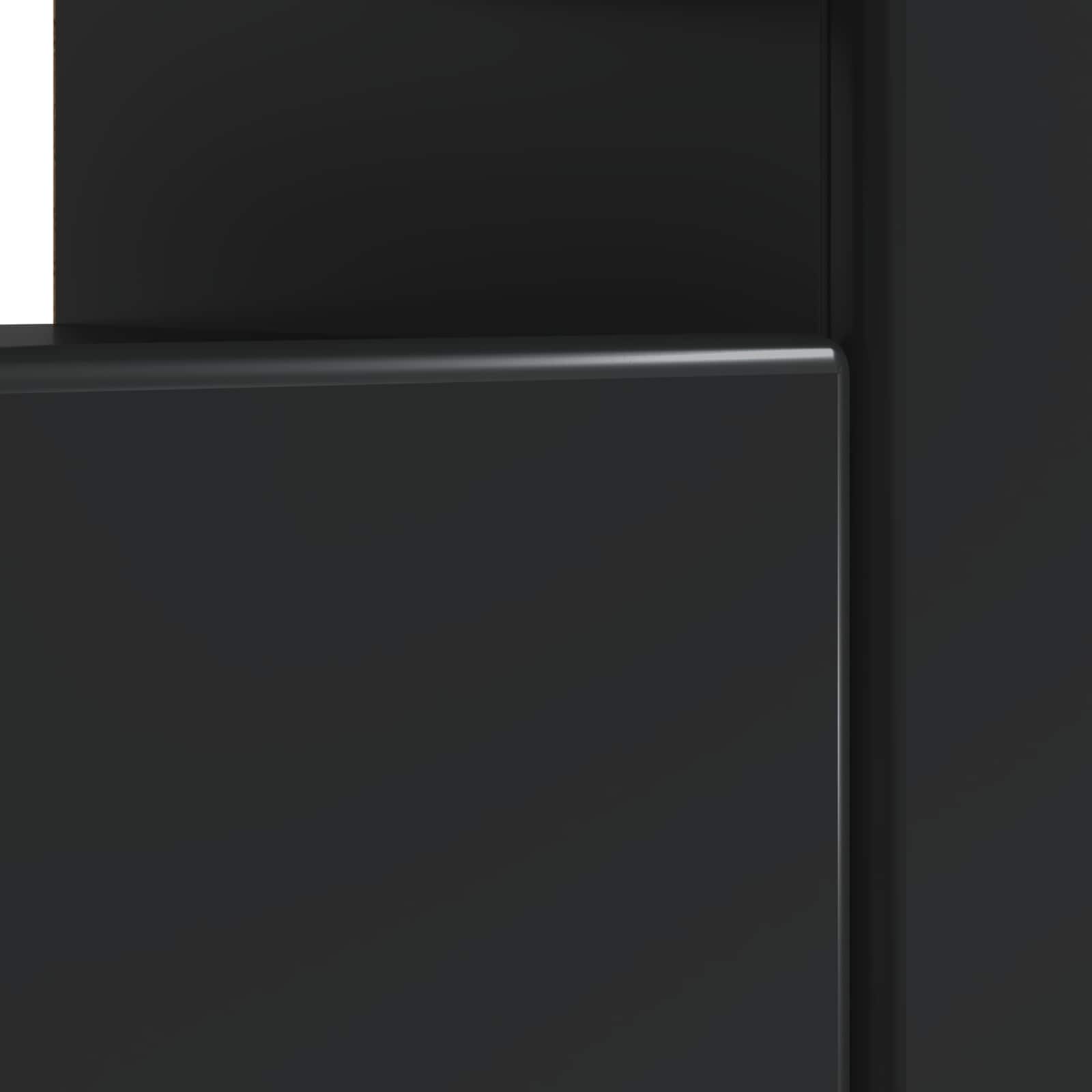 LED tv-meubel Zwart Bewerkt hout