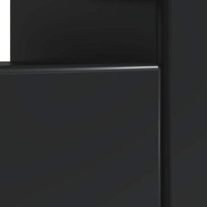 LED tv-meubel Zwart Bewerkt hout