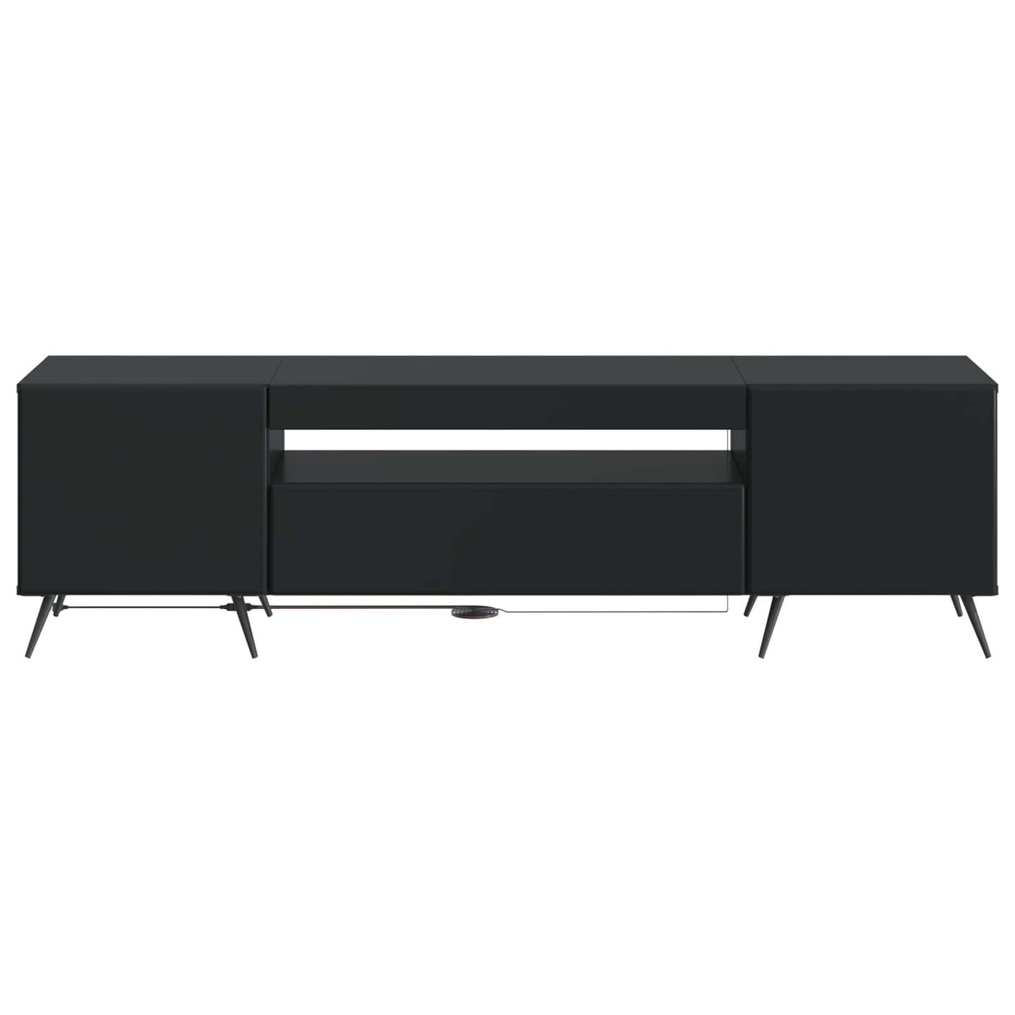 LED tv-meubel Zwart Bewerkt hout