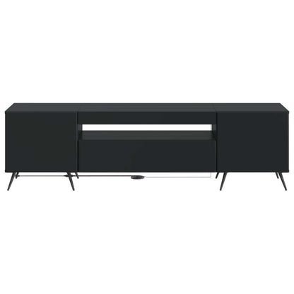 LED tv-meubel Zwart Bewerkt hout