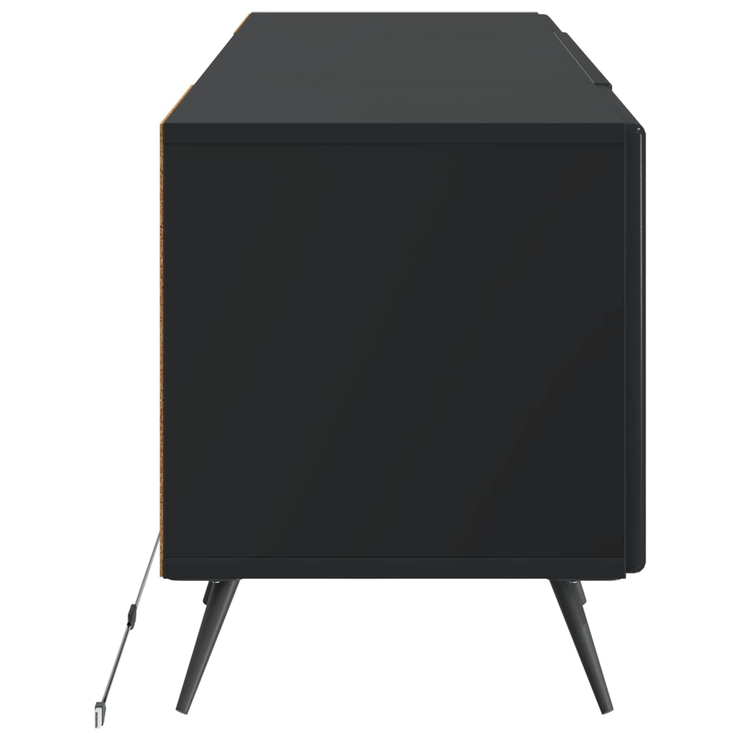 LED tv-meubel Zwart Bewerkt hout