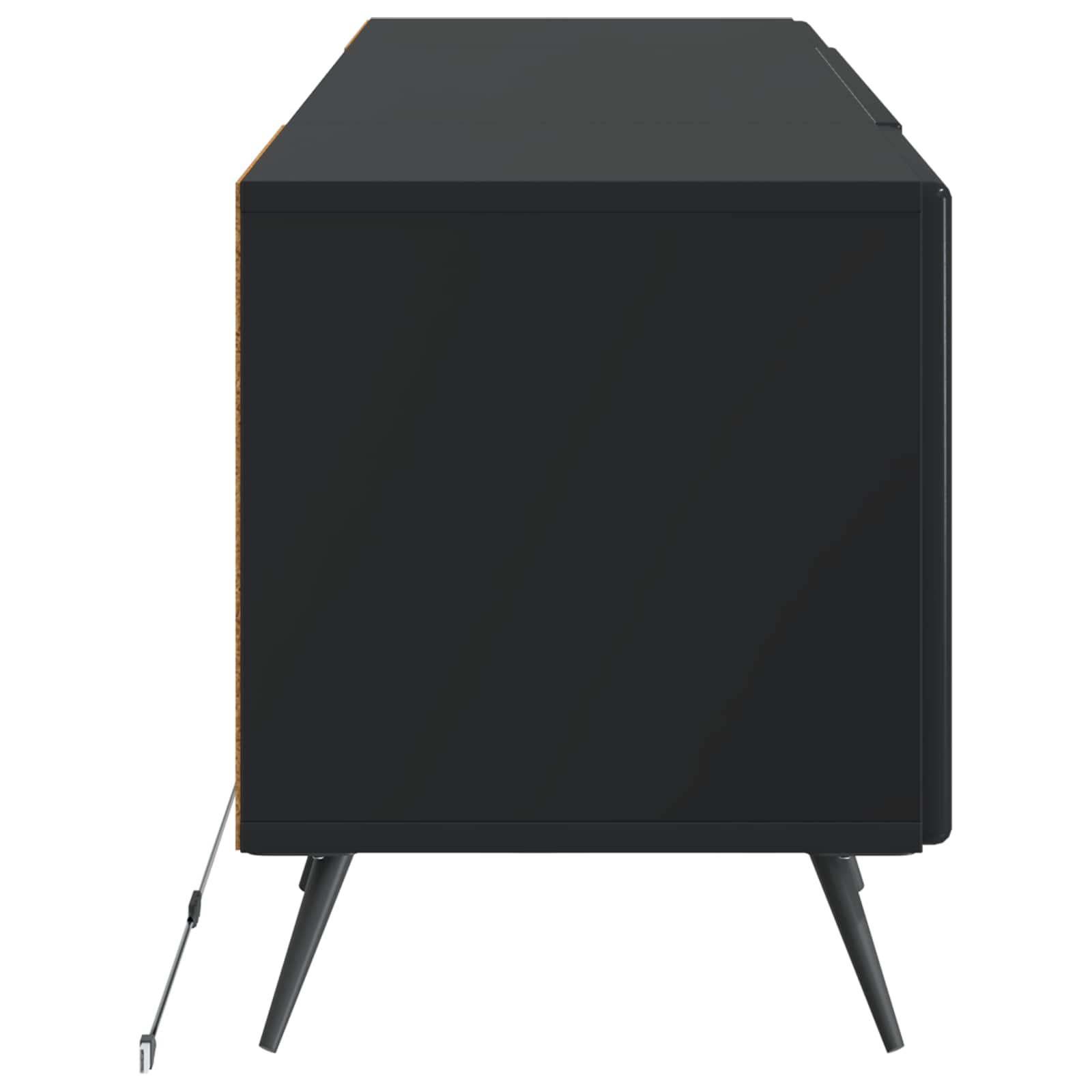 LED tv-meubel Zwart Bewerkt hout