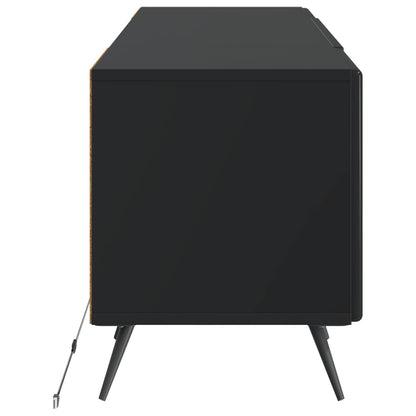 LED tv-meubel Zwart Bewerkt hout