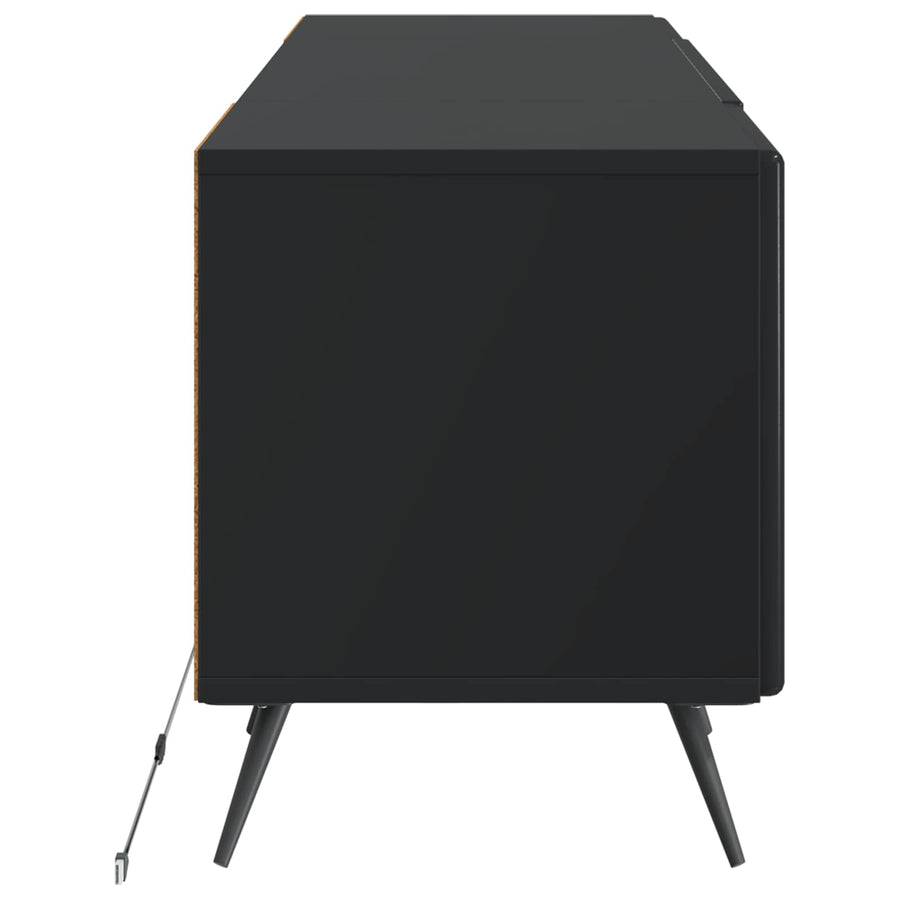 LED tv-meubel Zwart Bewerkt hout