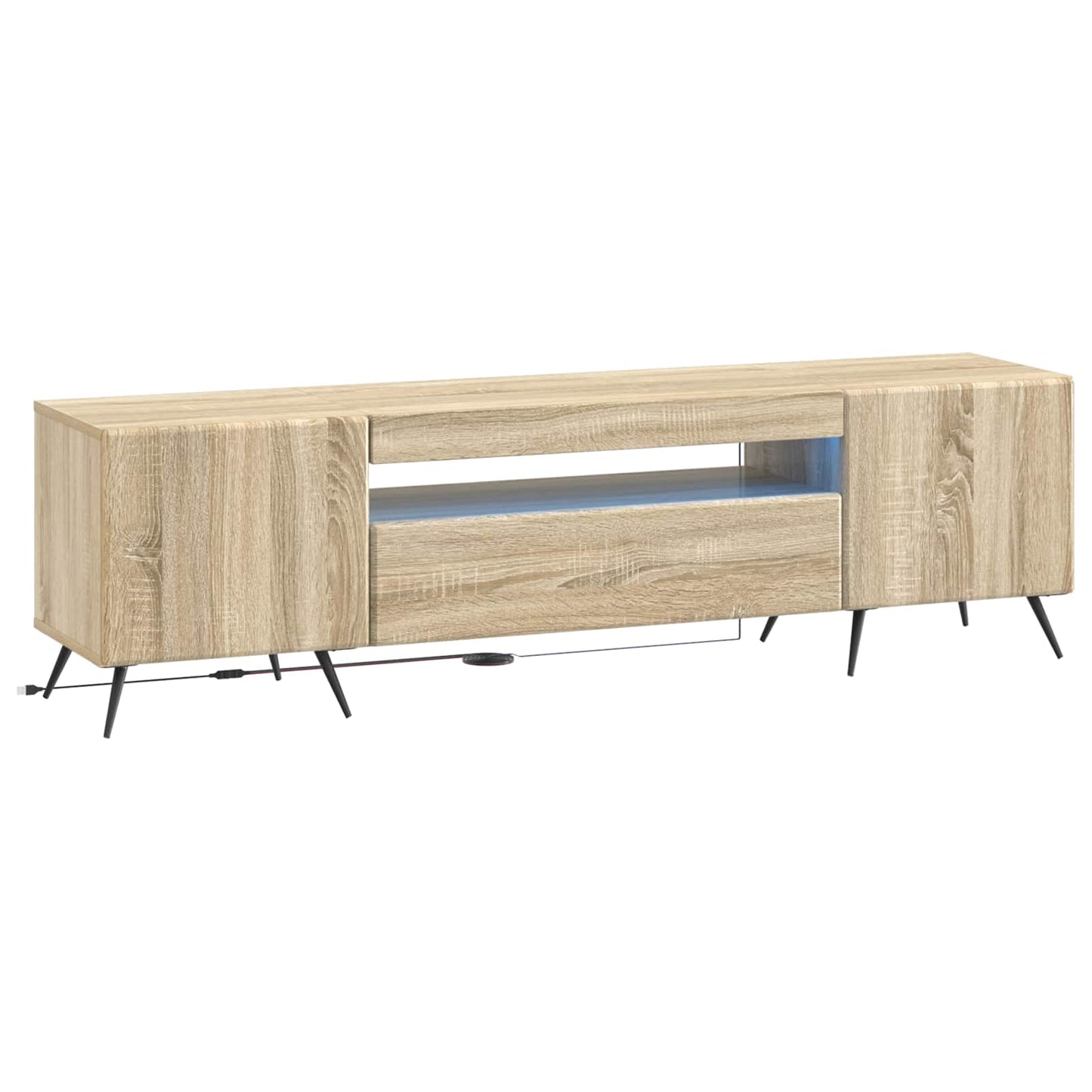 LED tv-meubel Sonoma Eiken Bewerkt hout