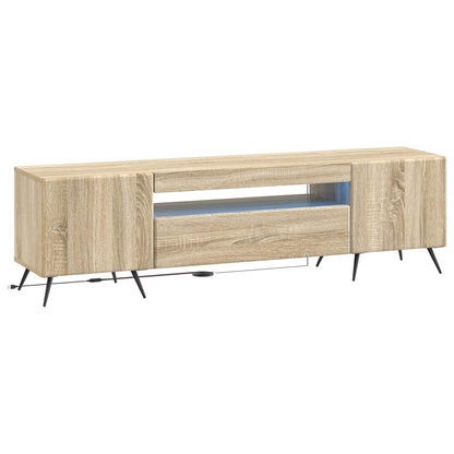 LED tv-meubel Sonoma Eiken Bewerkt hout