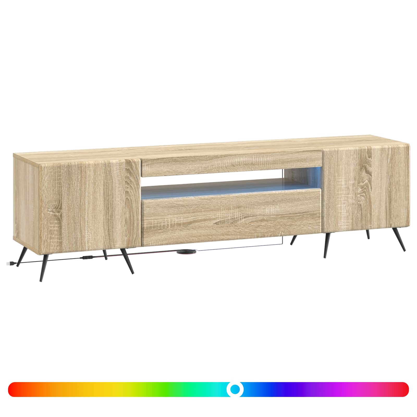 LED tv-meubel Sonoma Eiken Bewerkt hout