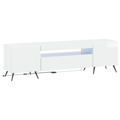 LED tv-meubel Hoogglans Wit Bewerkt hout