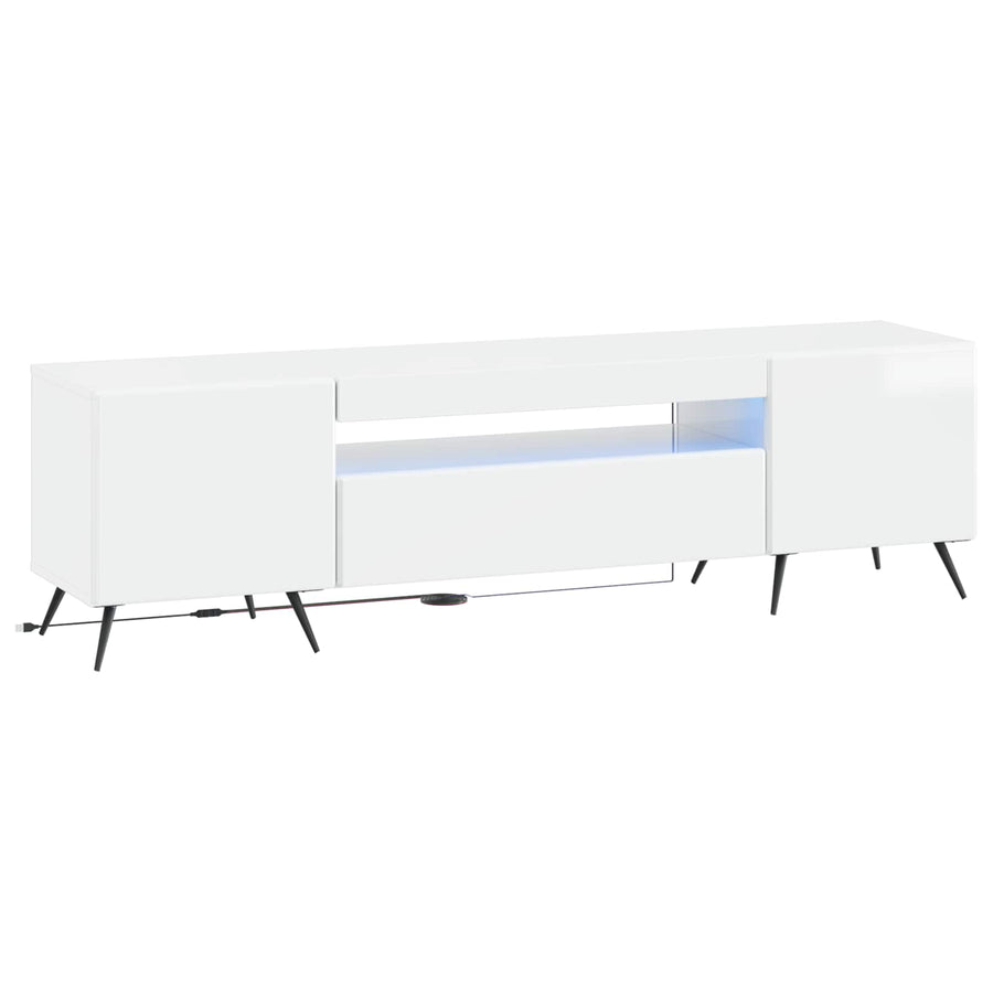 LED tv-meubel Hoogglans Wit Bewerkt hout