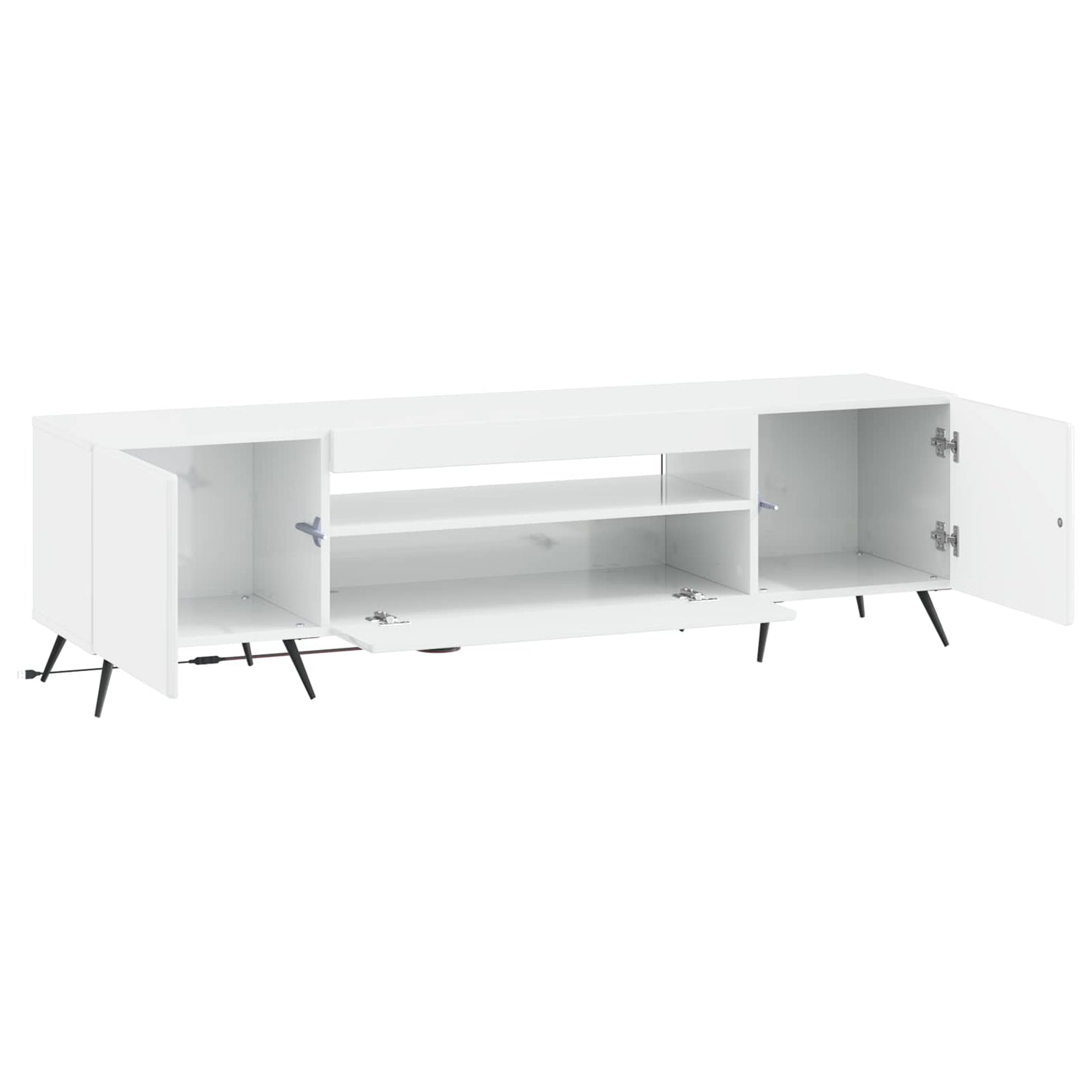 LED tv-meubel Hoogglans Wit Bewerkt hout