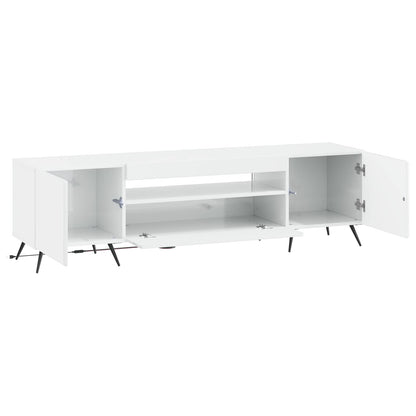 LED tv-meubel Hoogglans Wit Bewerkt hout