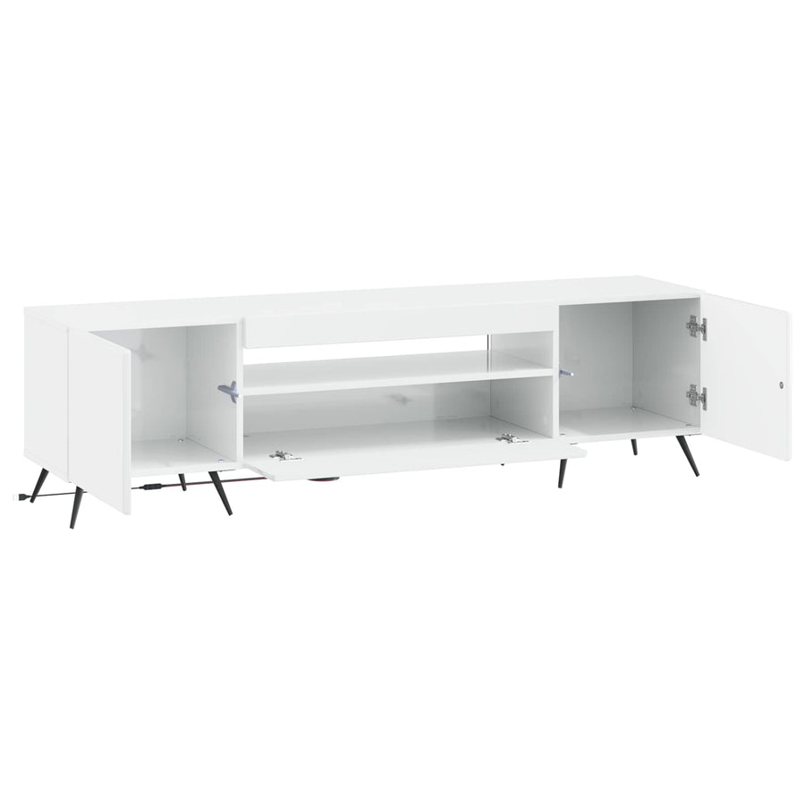 LED tv-meubel Hoogglans Wit Bewerkt hout