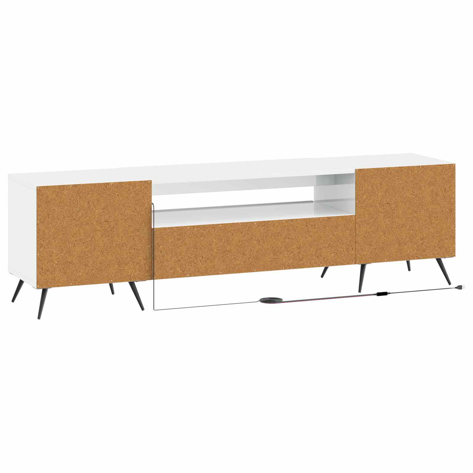 LED tv-meubel Hoogglans Wit Bewerkt hout