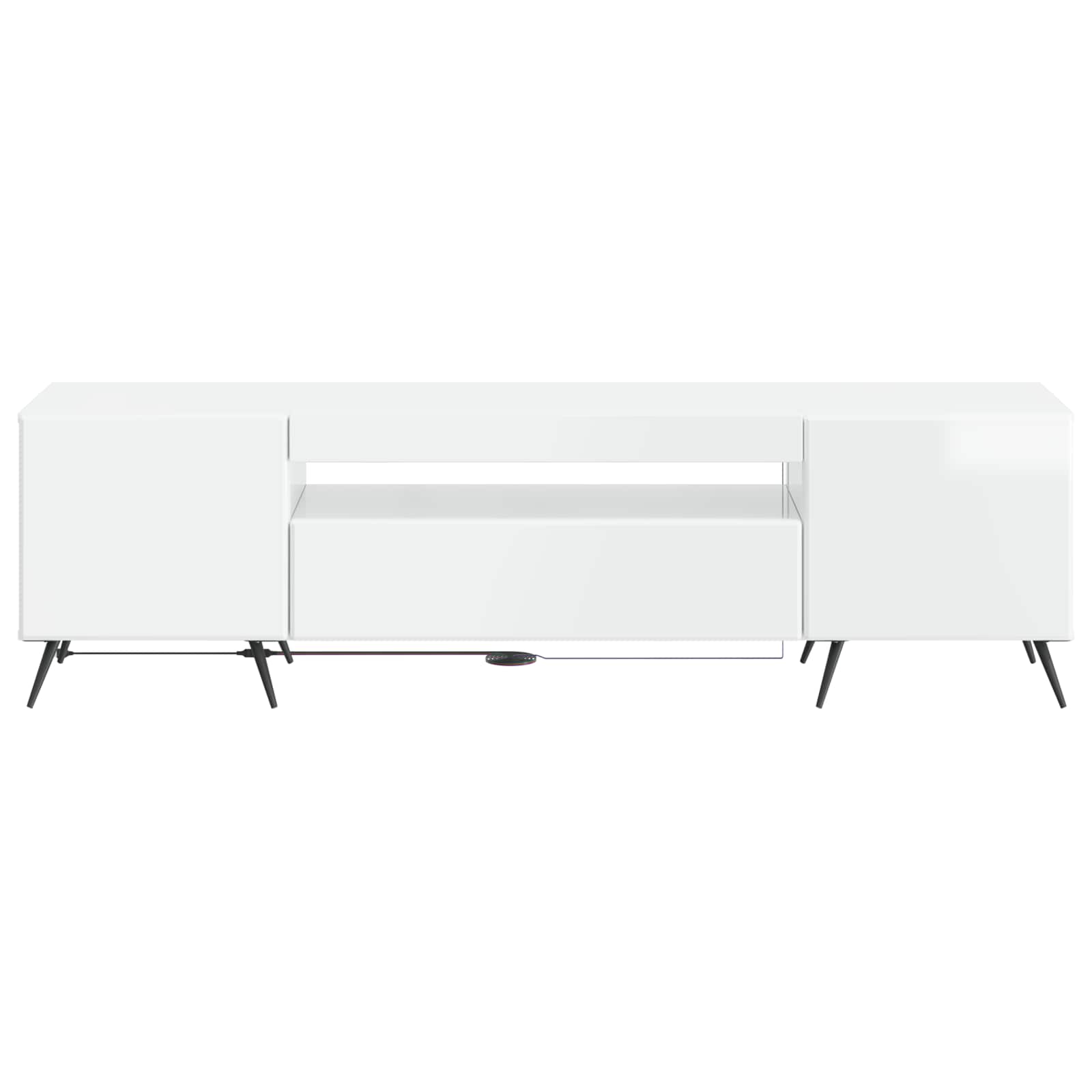 LED tv-meubel Hoogglans Wit Bewerkt hout