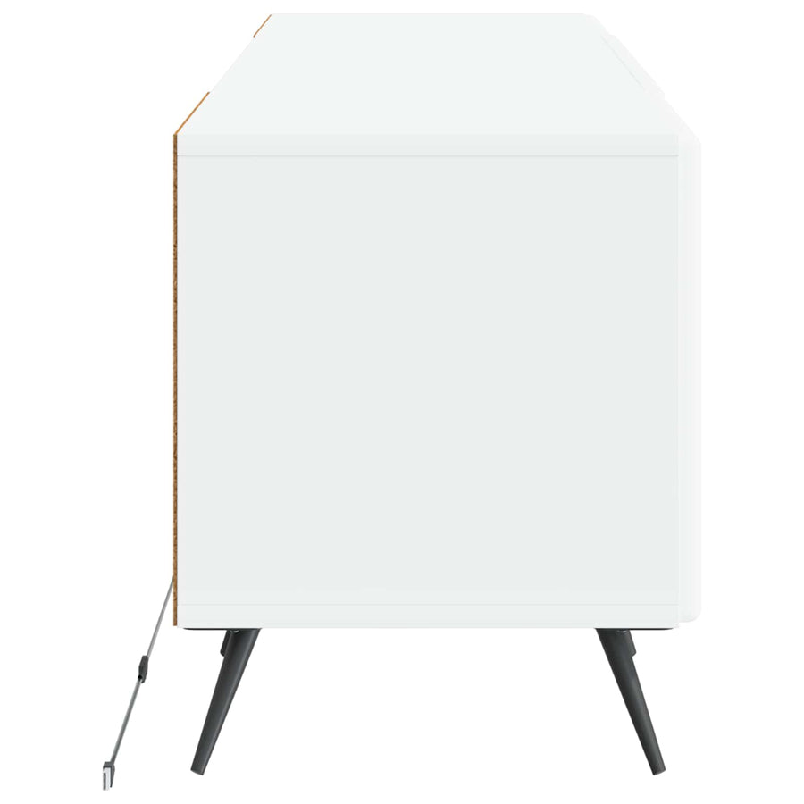 LED tv-meubel Hoogglans Wit Bewerkt hout