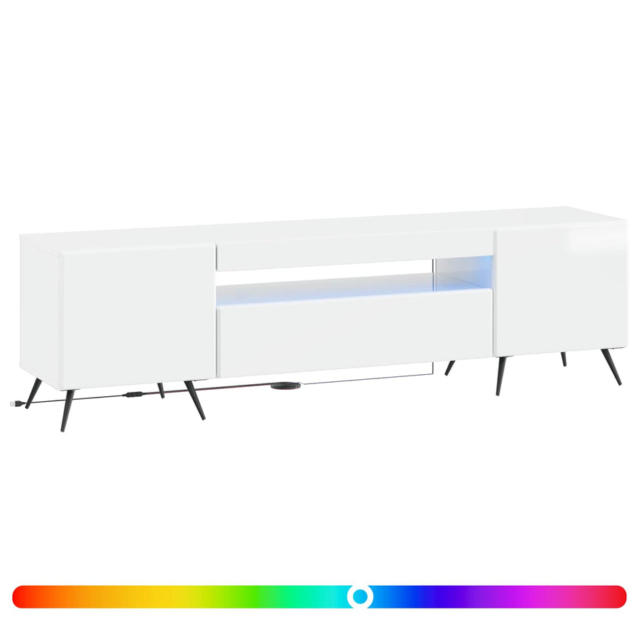 LED tv-meubel Hoogglans Wit Bewerkt hout