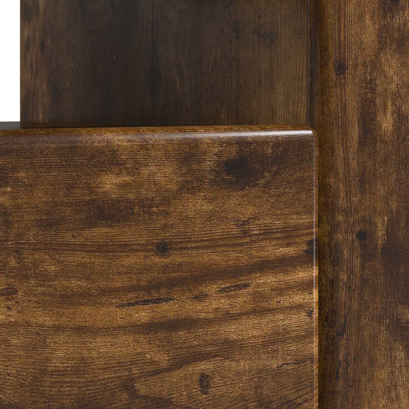 LED tv-meubel Gerookt eiken Bewerkt hout