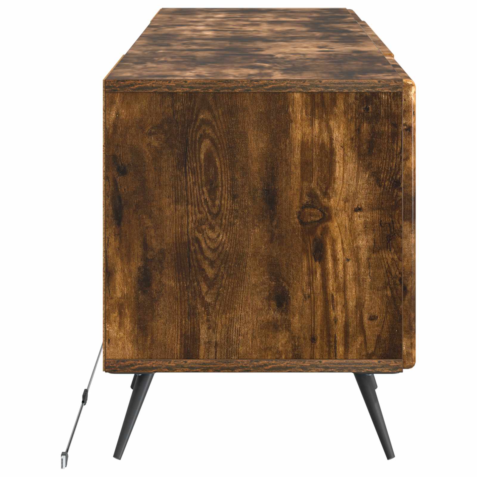 LED tv-meubel Gerookt eiken Bewerkt hout