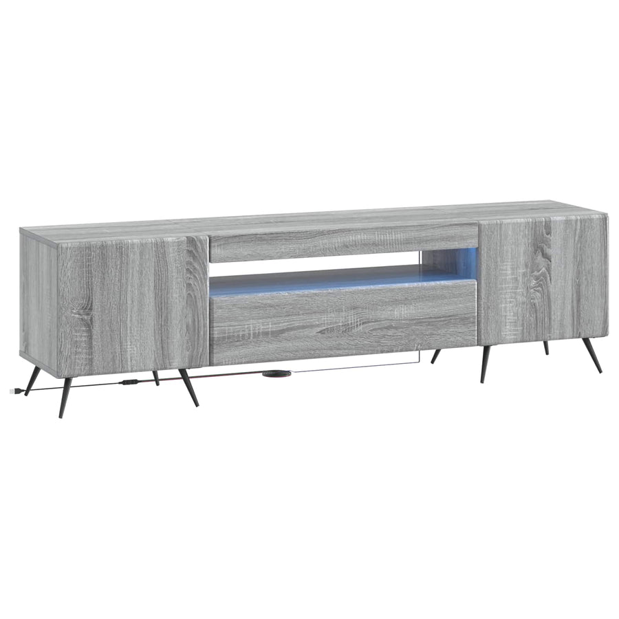 LED tv-meubel Grijs Sonoma Bewerkt hout
