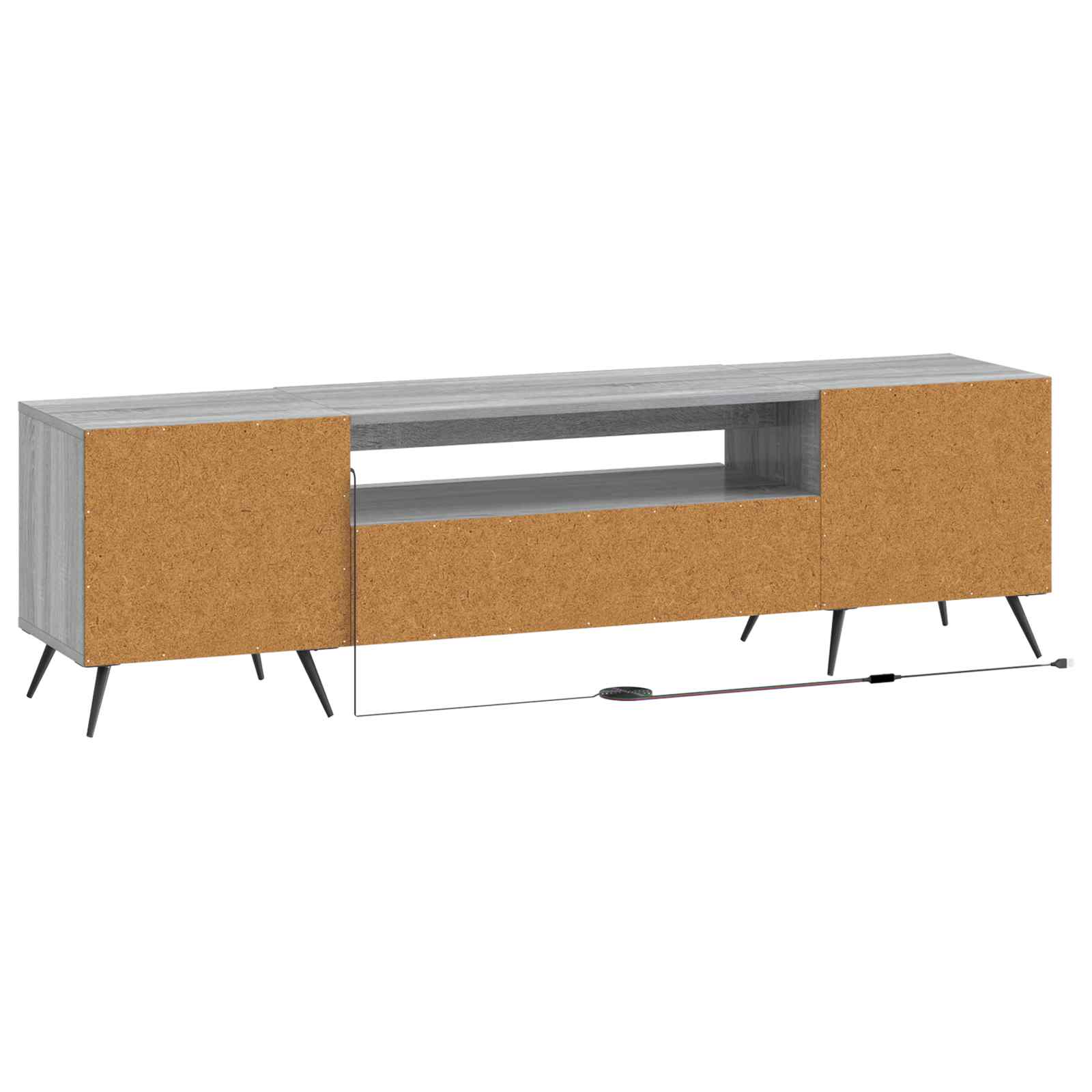 LED tv-meubel Grijs Sonoma Bewerkt hout