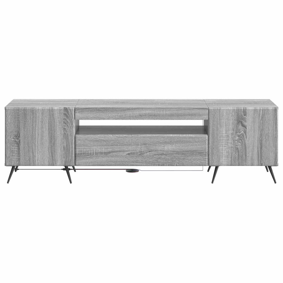 LED tv-meubel Grijs Sonoma Bewerkt hout