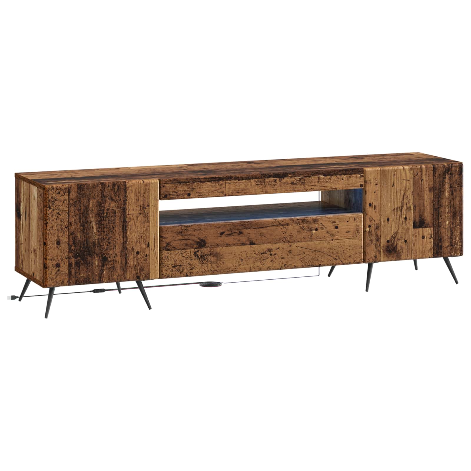 LED tv-meubel Oud hout Bewerkt hout
