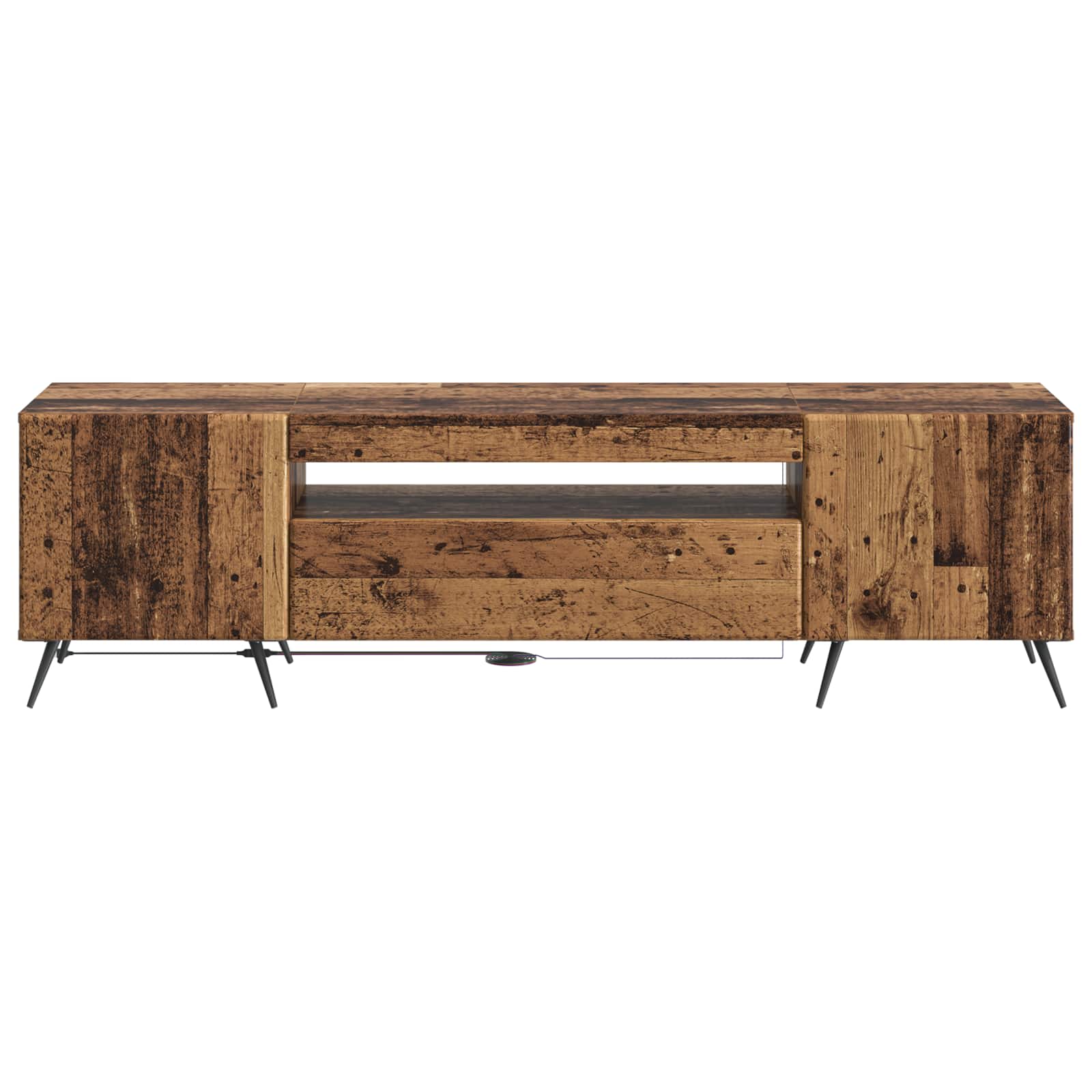 LED tv-meubel Oud hout Bewerkt hout