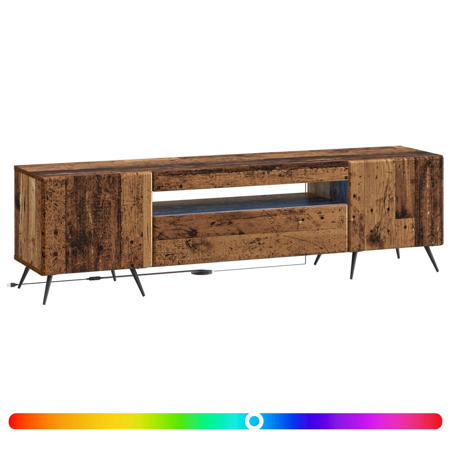 LED tv-meubel Oud hout Bewerkt hout
