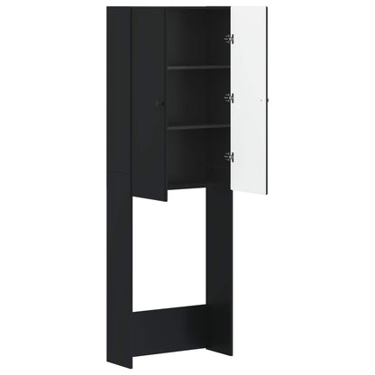 Toiletkast BREDA Zwart 66 x 25,5 x 190 cm Bewerkt hout
