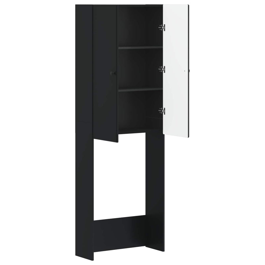 Toiletkast BREDA Zwart 66 x 25,5 x 190 cm Bewerkt hout