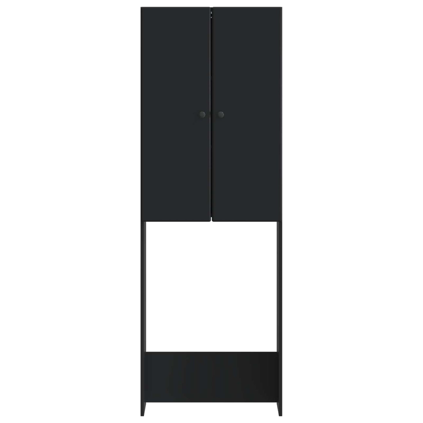 Toiletkast BREDA Zwart 66 x 25,5 x 190 cm Bewerkt hout