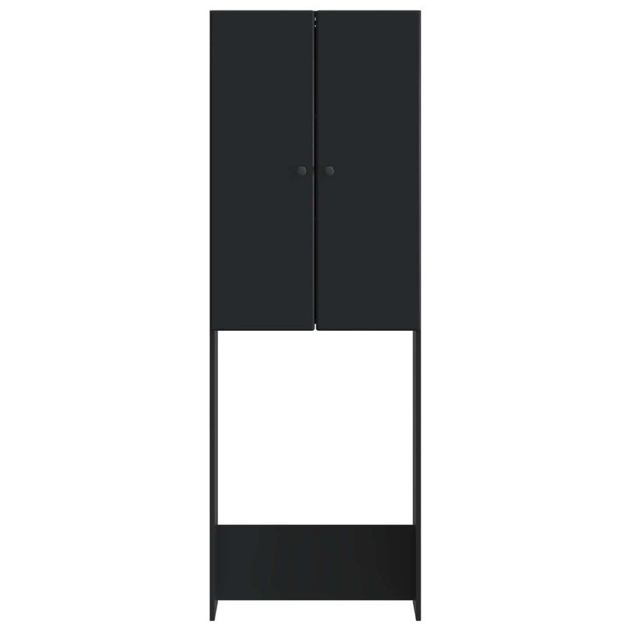 Toiletkast BREDA Zwart 66 x 25,5 x 190 cm Bewerkt hout