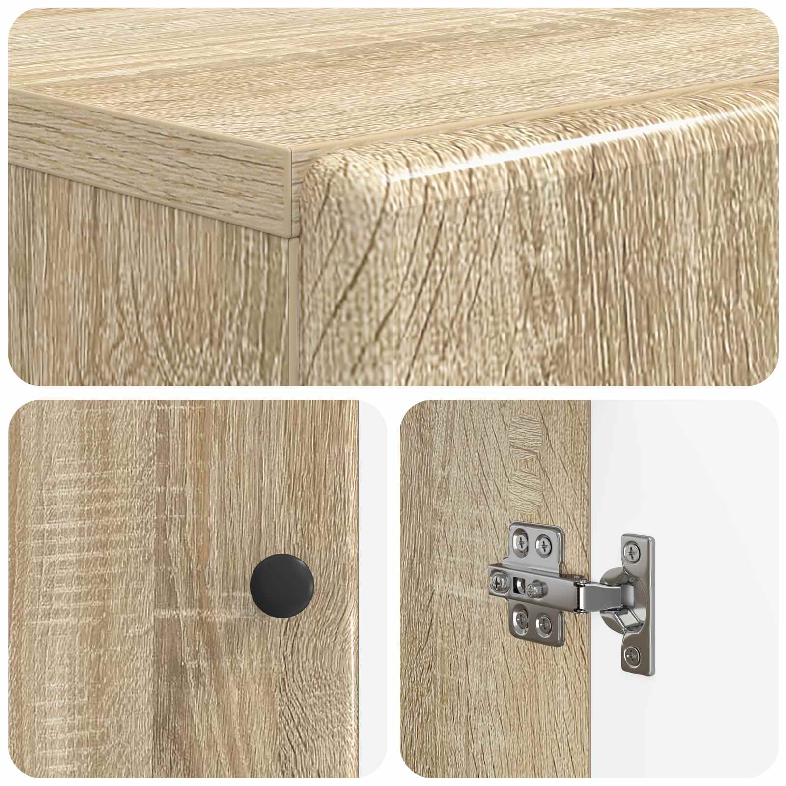 Toiletkast BREDA Sonoma Eiken 66 x 25,5 x 190 cm Bewerkt hout