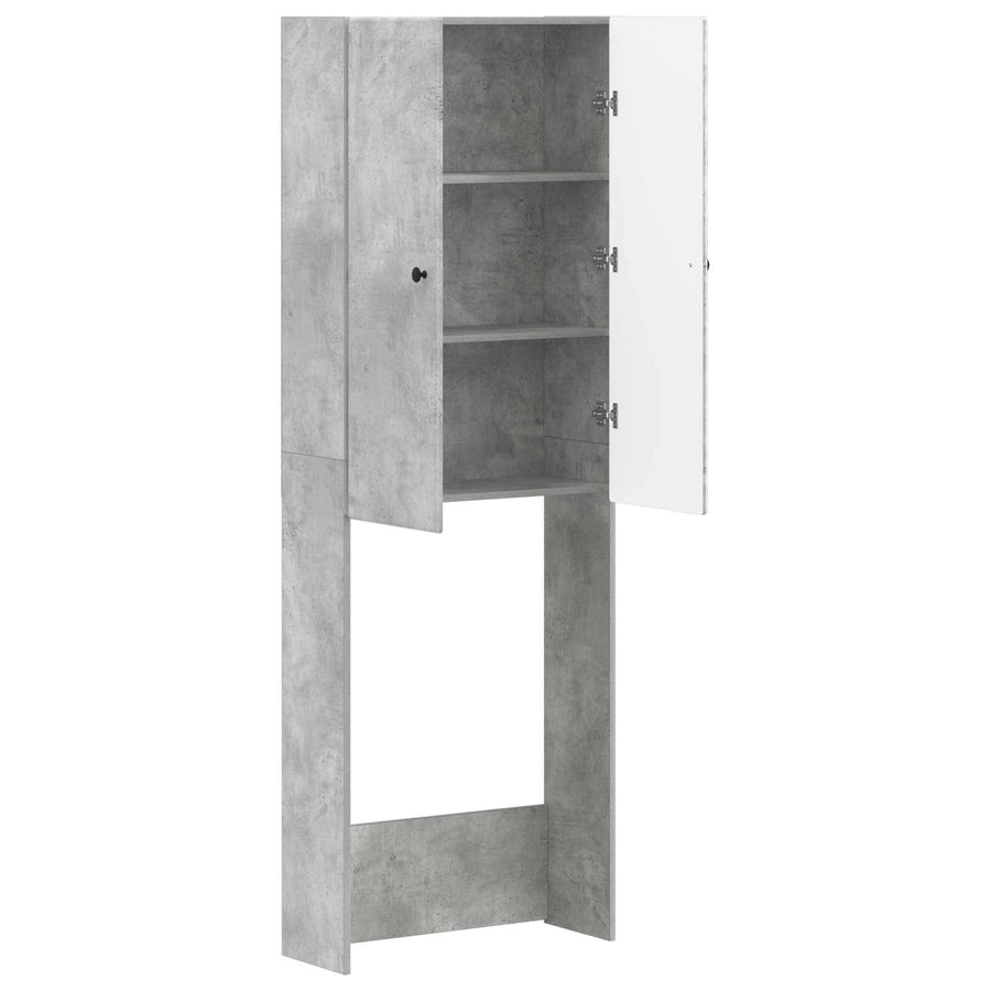 Toiletkast BREDA Betongrijs 66 x 25,5 x 190 cm Bewerkt hout