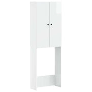 Toiletkast Breda 66x25,5x190 cm hoogglans wit bewerkt hout