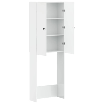 Toiletkast BREDA Hoogglans Wit 66 x 25,5 x 190 cm Bewerkt hout