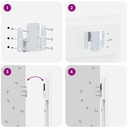 Wandgemonteerd Hoofdeinde BREDA Hoogglans Wit Bewerkt hout
